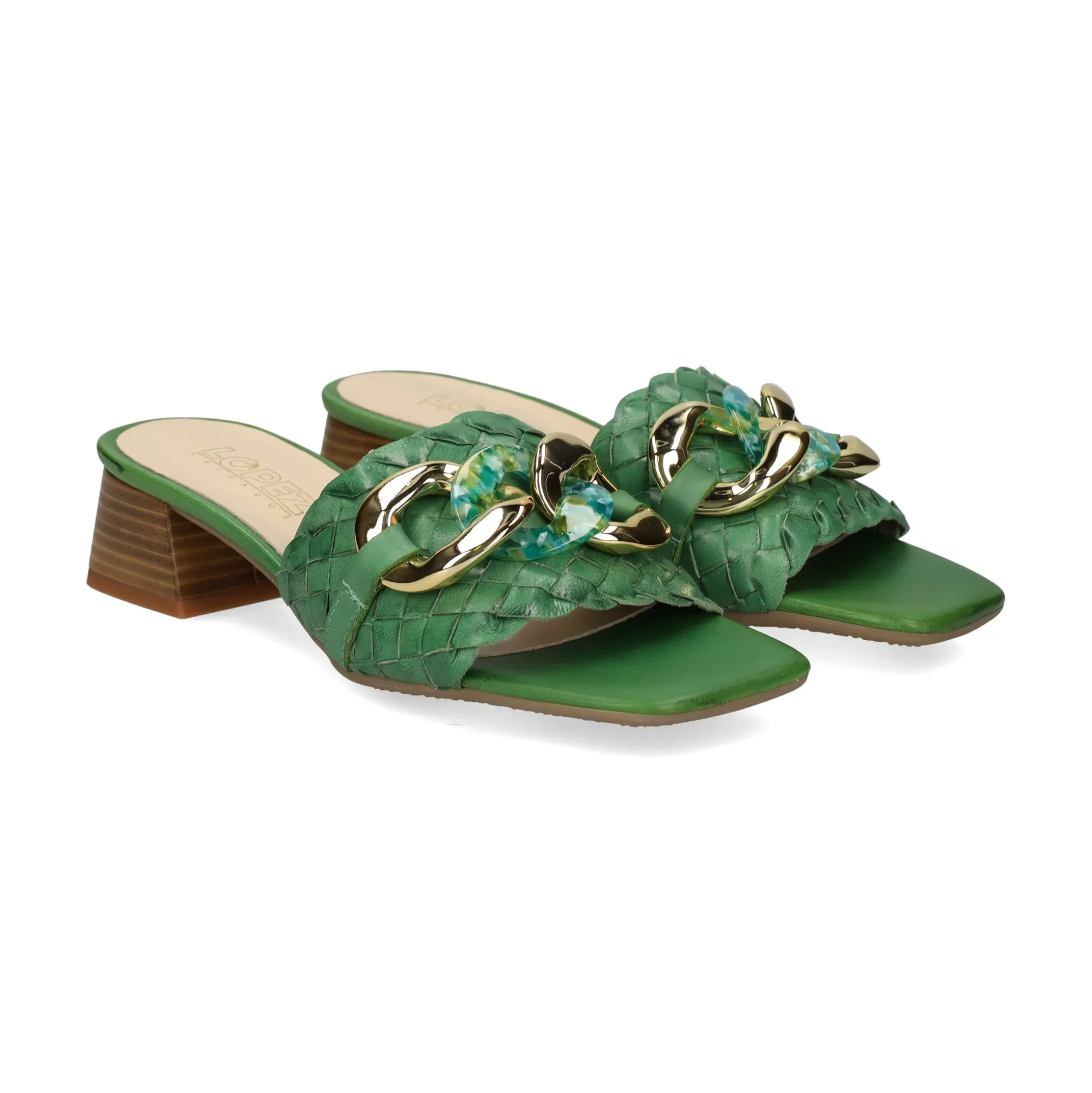 LÓPEZ Sandalias con tacón de Mujer 23425 ESMERALDA