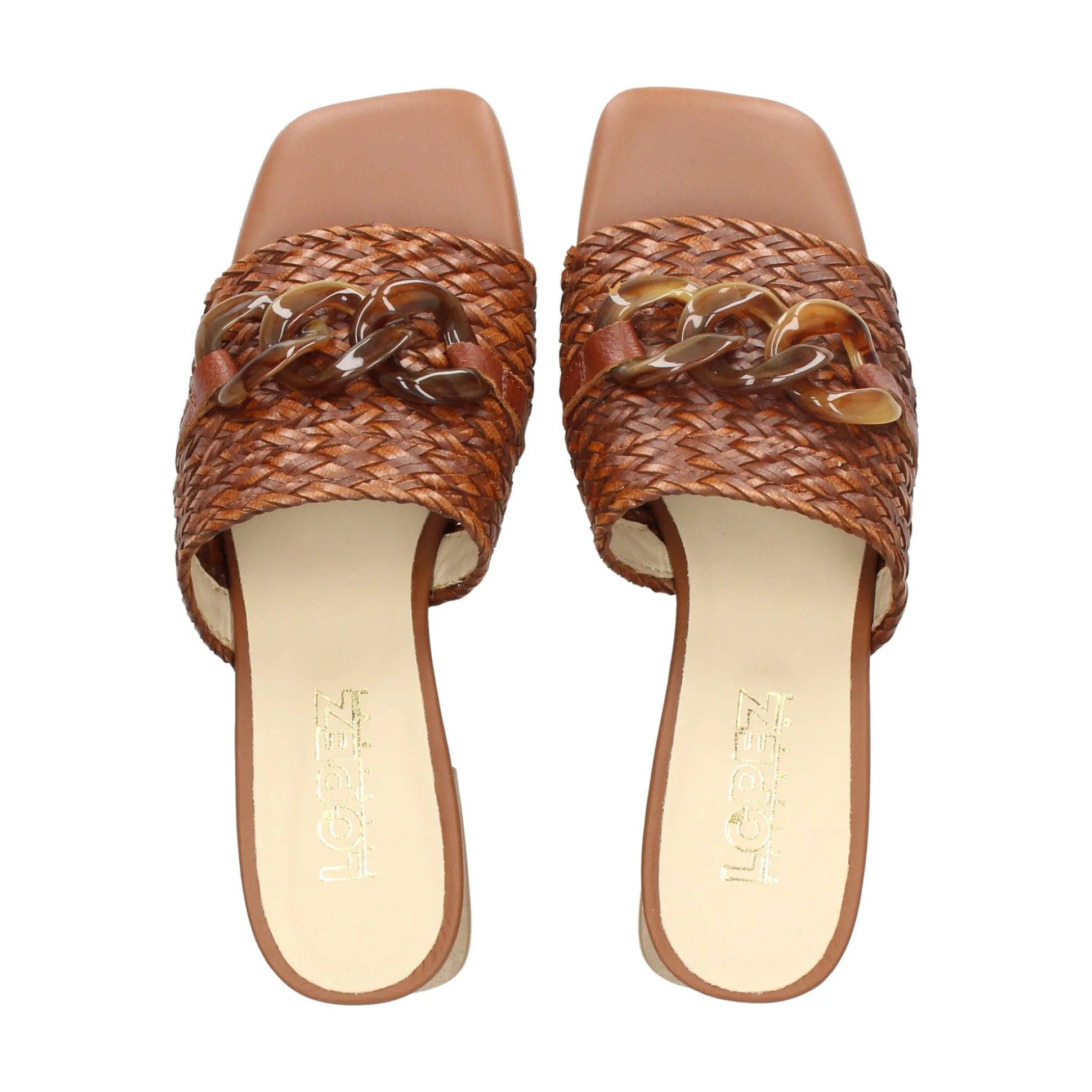 LÓPEZ Sandalias con tacón de Mujer 24524 TABACO