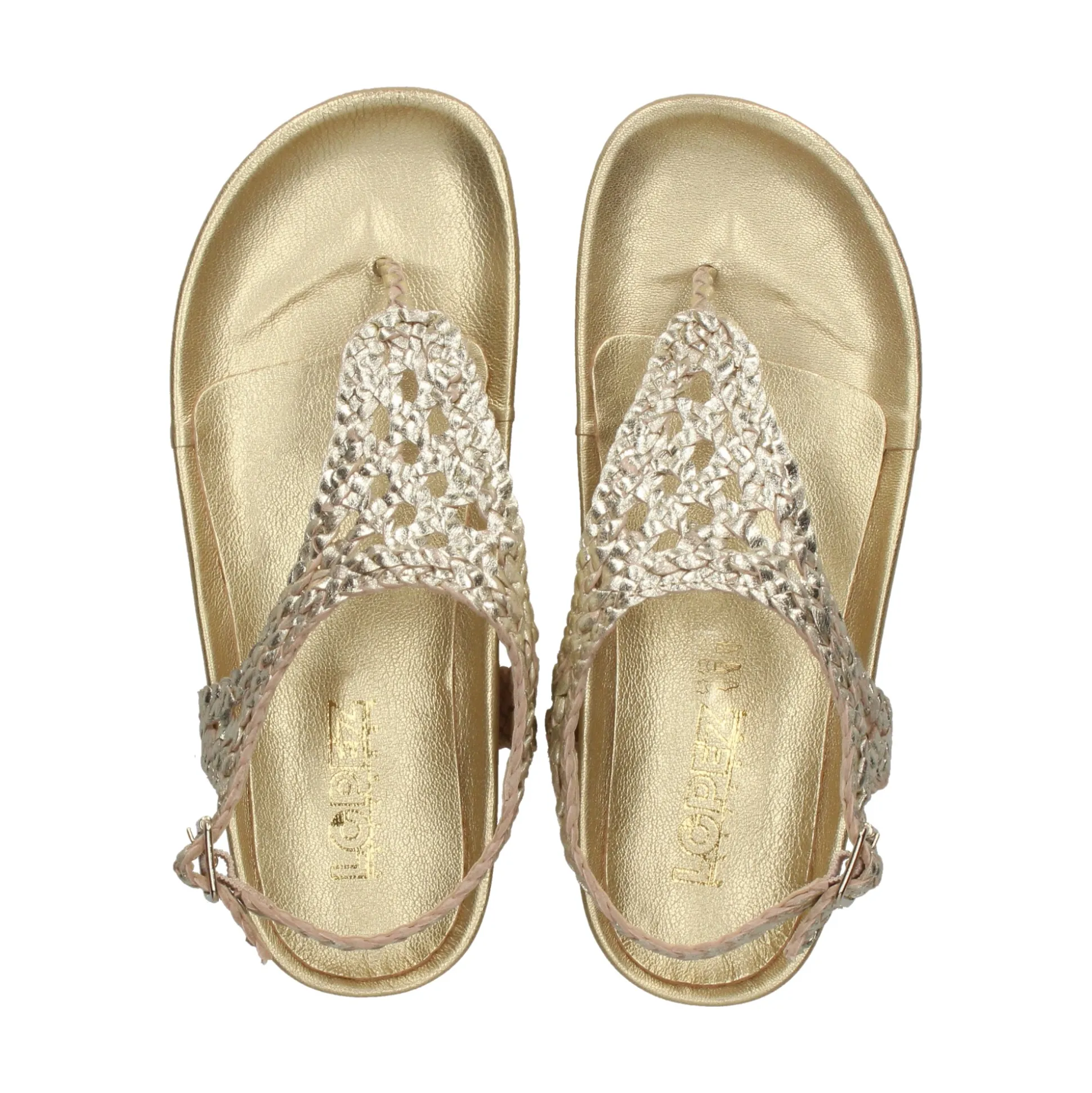 LÓPEZ Sandalias planas de Mujer 24740 PLATINO