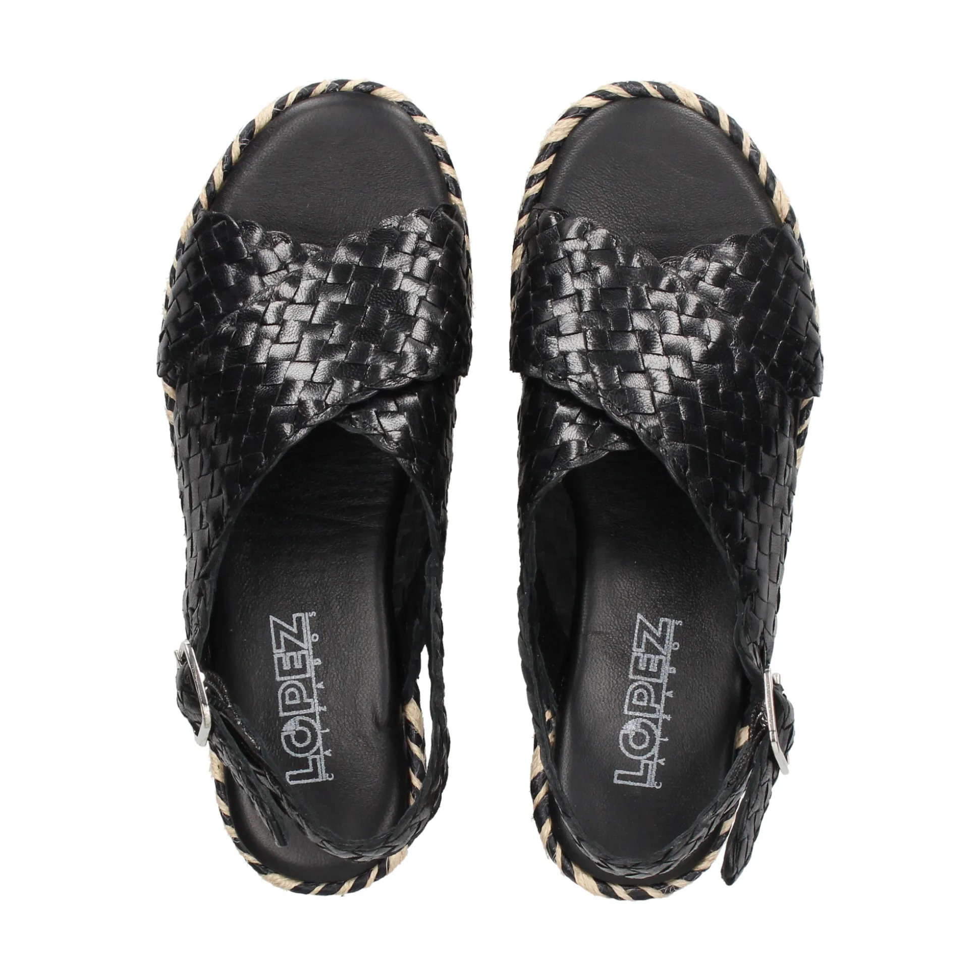 LÓPEZ Sandalias planas de Mujer 22830 NEGRO