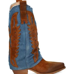 METISSE Botines con tacón de Mujer DX679 CUOIO/JEANS