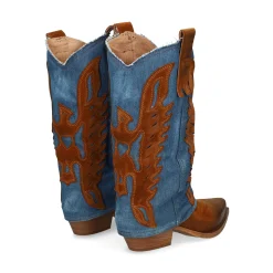 METISSE Botines con tacón de Mujer DX679 CUOIO/JEANS