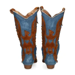 METISSE Botines con tacón de Mujer DX679 CUOIO/JEANS