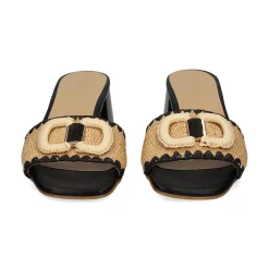 MISS ELASTIC Sandalias con tacón de Mujer 70090 72 CAMEL/NEGRO