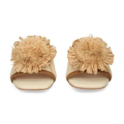 MISS ELASTIC Sandalias con tacón de Mujer 73031 2R CREMA/CUERO