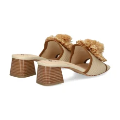 MISS ELASTIC Sandalias con tacón de Mujer 73031 2R CREMA/CUERO