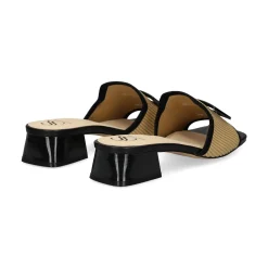 MISS ELASTIC Sandalias con tacón de Mujer 73024 72 CAMEL-NEGRO