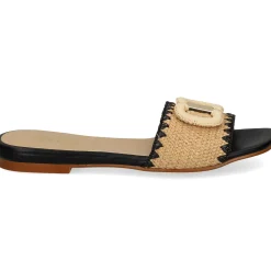 MISS ELASTIC Sandalias planas de Mujer 70088 72 CAMEL/NEGRO