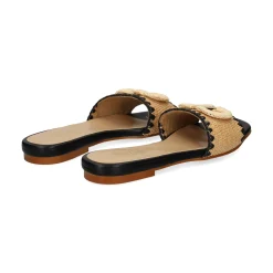 MISS ELASTIC Sandalias planas de Mujer 70088 72 CAMEL/NEGRO