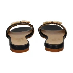 MISS ELASTIC Sandalias planas de Mujer 70088 72 CAMEL/NEGRO