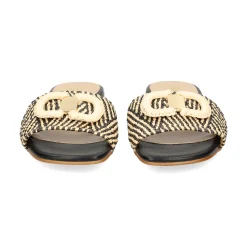 MISS ELASTIC Sandalias planas de Mujer 70106 99 NEGRO/CAMEL