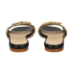 MISS ELASTIC Sandalias planas de Mujer 70106 99 NEGRO/CAMEL