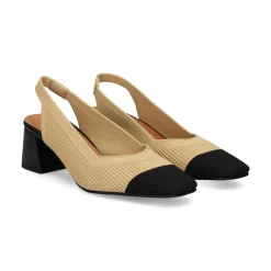 MISS ELASTIC Zapatos de tacón medio de Mujer 76563 72 CAMEL/NEGRO