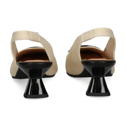 MISS ELASTIC Zapatos de tacón medio de Mujer 76404 77 CREMA/NEGRO