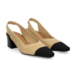 MISS ELASTIC Zapatos de tacón medio de Mujer 76702 72 CAMEL/NEGRO