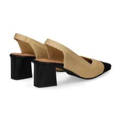 MISS ELASTIC Zapatos de tacón medio de Mujer 76702 72 CAMEL/NEGRO