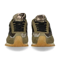 MJUS Zapatillas de Mujer L14125 OLIVA+ARGENTO+