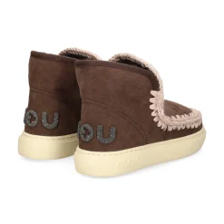 MOU Botines planos de Mujer Eskimo sneak bold glitter logo MOCHA