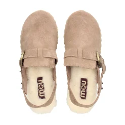 MOU Zuecos de Mujer Suede clog with back strap ELGRY