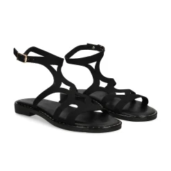 MYCONIAN Sandalias planas de Mujer 2133 NEGRO