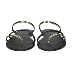NICOLAS LAINAS Sandalias planas de Mujer 927-T BLACK GOLD