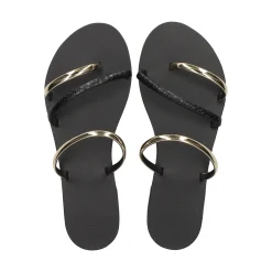 NICOLAS LAINAS Sandalias planas de Mujer 927-T BLACK GOLD