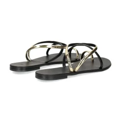 NICOLAS LAINAS Sandalias planas de Mujer 963-T GOLD BLACK