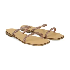 NICOLAS LAINAS Sandalias planas de Mujer Q43-TC COBRE