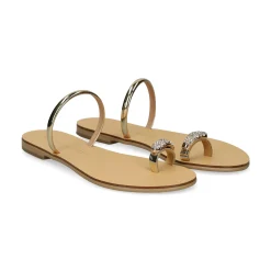 NICOLAS LAINAS Sandalias planas de Mujer 243-T ORO