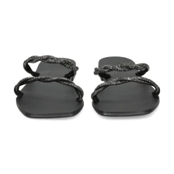 NICOLAS LAINAS Sandalias planas de Mujer Q43-TC NEGRO