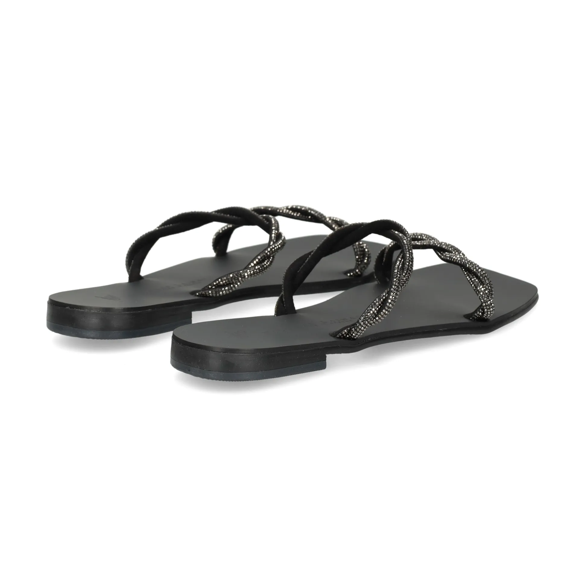 NICOLAS LAINAS Sandalias planas de Mujer Q43-TC NEGRO