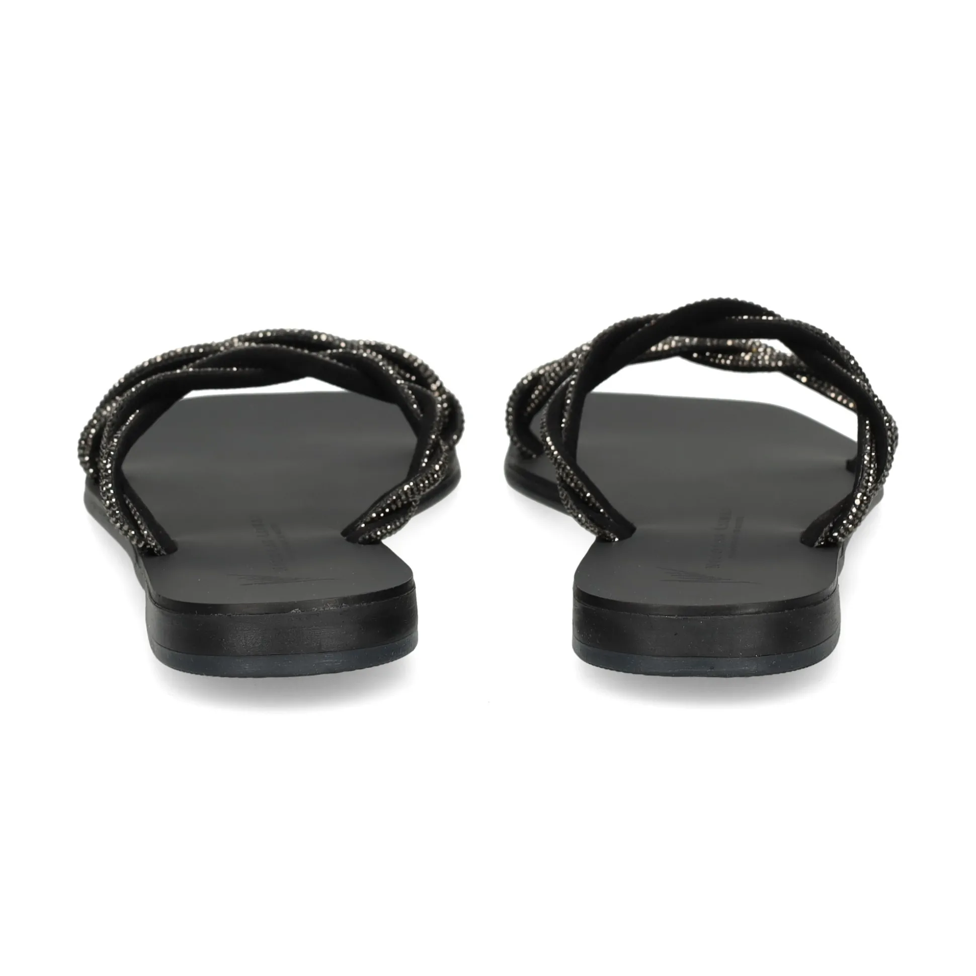 NICOLAS LAINAS Sandalias planas de Mujer Q43-TC NEGRO