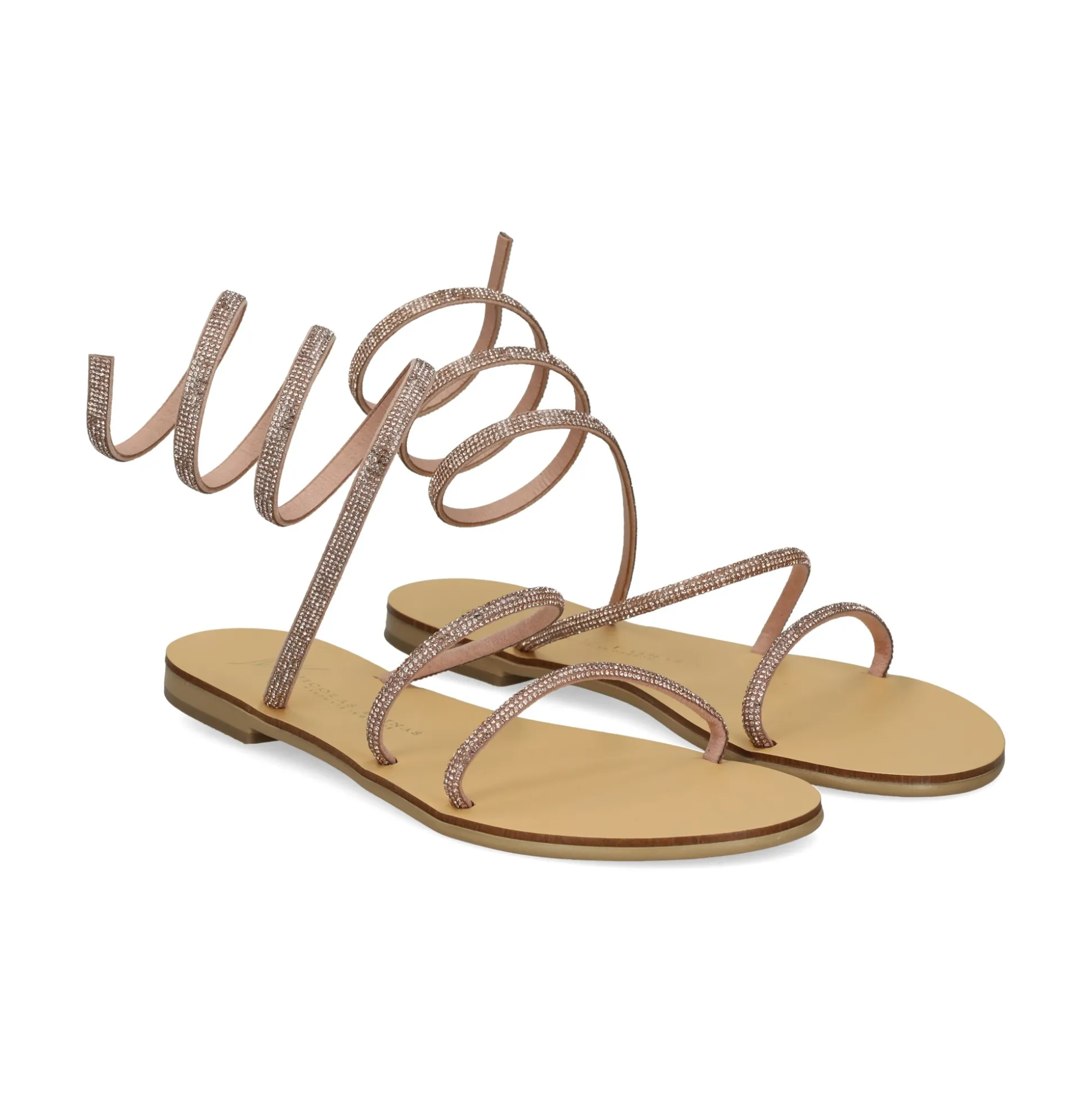 NICOLAS LAINAS Sandalias planas de Mujer 64-CE COBRE