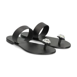 NICOLAS LAINAS Sandalias planas de Mujer 243-B NEGRO