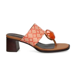 NOA HARMON Sandalias con tacón de Mujer 009227-0005 NARANJA