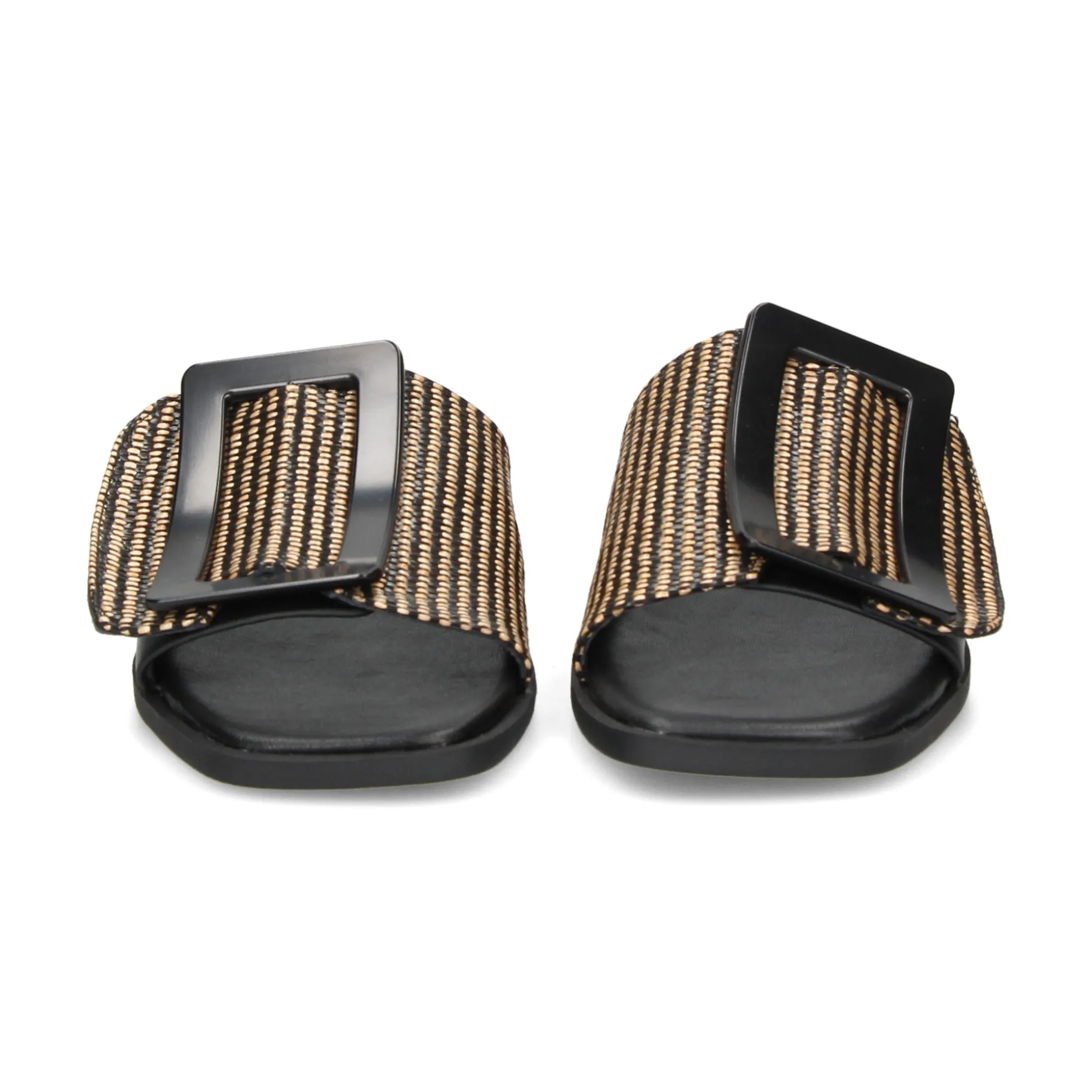 NOA HARMON Sandalias planas de Mujer 009252-0067 NEGRO-CUERO