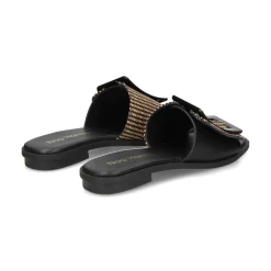 NOA HARMON Sandalias planas de Mujer 009252-0067 NEGRO-CUERO