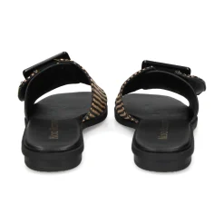NOA HARMON Sandalias planas de Mujer 009252-0067 NEGRO-CUERO
