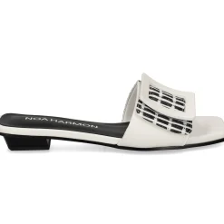 NOA HARMON Sandalias planas de Mujer 008967-0060 NEGRO-BLANCO