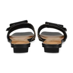 NOA HARMON Sandalias planas de Mujer 008967-0067 NEGRO-CUERO