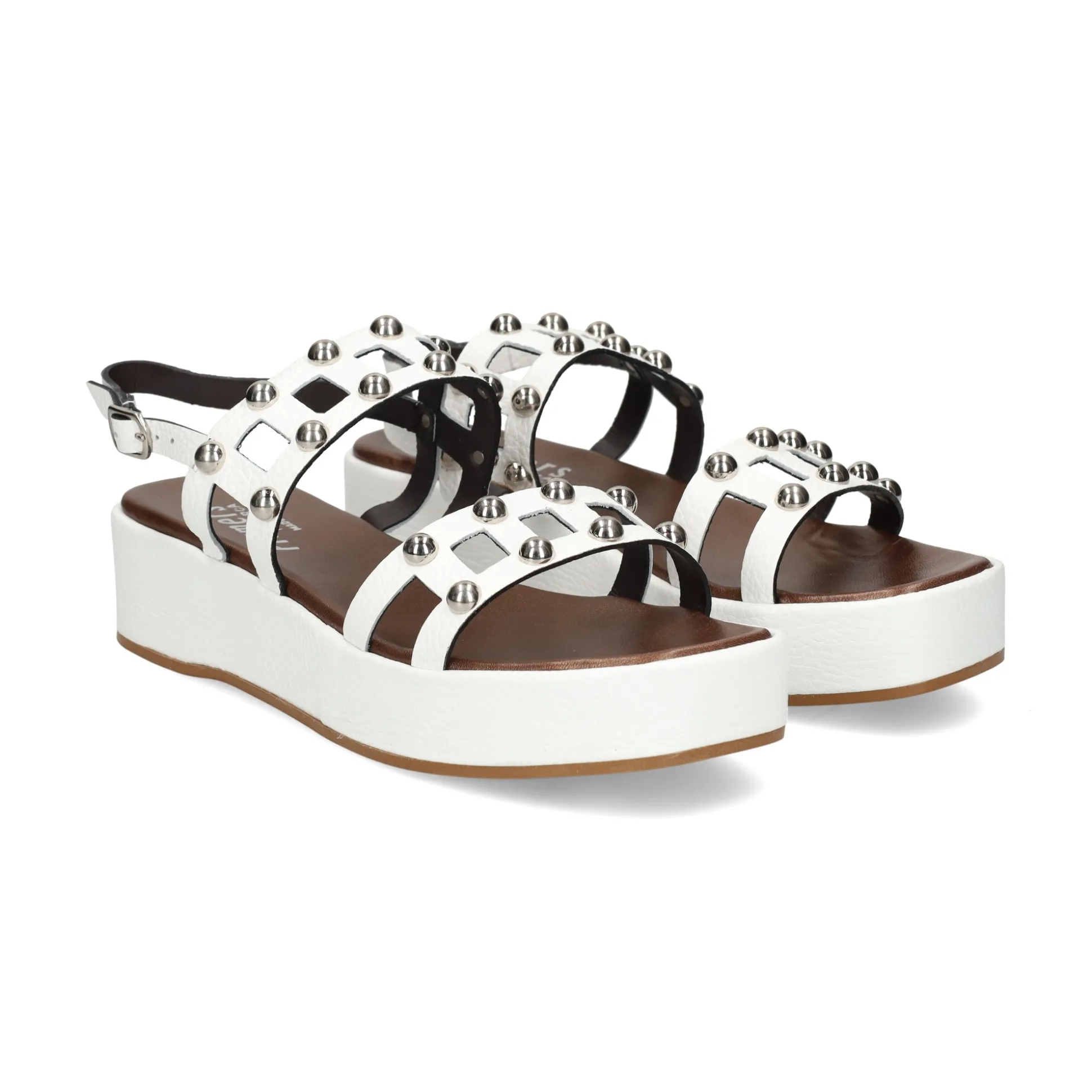 PLUMERS Sandalias con plataforma de Mujer 3762 BLANCO