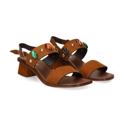 PLUMERS Sandalias con tacón de Mujer 3977 BRANDY