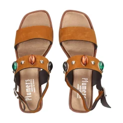PLUMERS Sandalias con tacón de Mujer 3977 BRANDY