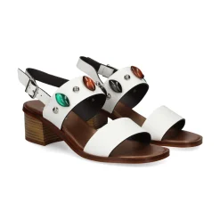 PLUMERS Sandalias con tacón de Mujer 3956 BLANCO