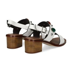 PLUMERS Sandalias con tacón de Mujer 3956 BLANCO