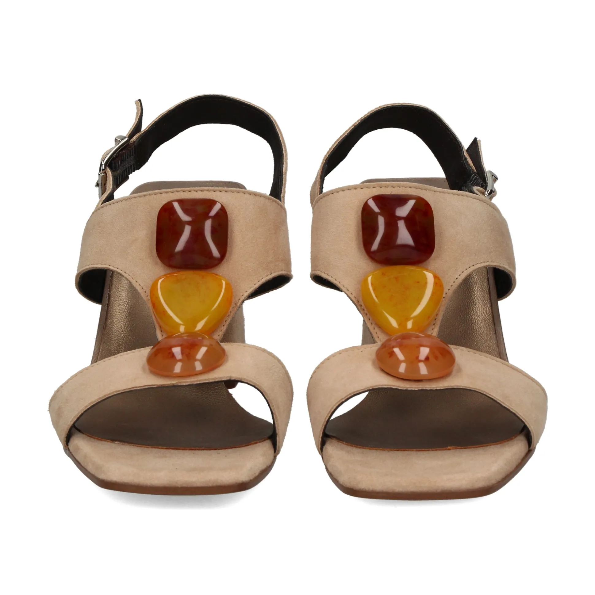 PLUMERS Sandalias con tacón de Mujer 3717 CAMEL