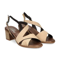 PLUMERS Sandalias con tacón de Mujer 3823 CAMEL