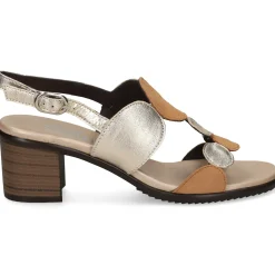 PLUMERS Sandalias con tacón de Mujer 3966 CUERO/PLATINO