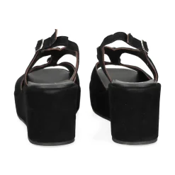 PLUMERS Sandalias cuña de Mujer 3950 NEGRO