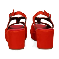 PLUMERS Sandalias cuña de Mujer 3950 CORAL